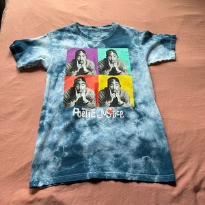 Poetic justice blue tie dye shirt